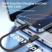 Kabel Power Bank Tipe C ke Tipe C 60W dengan Logo Custom, Kabel Tipe C ke Tipe C Pendek untuk iPhone dan Samsung