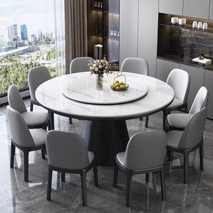 <b>Dining</b> <b>Table</b> And Chair <b>Set</b> <b>Round</b> Modern Minimalist Solid Wood 8 Piece <b>Dining</b> Room <b>Set</b> - Product Image 2