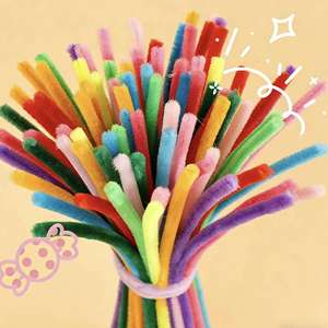 Bâtonnets torsadés en forme de racine, teints à la main, tissés densément et doublés de polaire ; Kit de matériel pour bouquets artisanaux ; Bandes de plastique ; Racines en plastique - Product Image 4