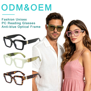 Gafas de Lectura con Lentes Transparentes con Bloqueo de Luz Azul y Marco Cuadrado, Anti-Fatiga Ocular, Unisex, Venta al Por Mayor +1.25 1.75, Superventas 2026 - Product Image 1