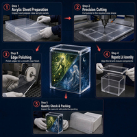 Boîte de présentation pour cartes TCG avec logo personnalisé, ultra-transparente, anti-rayures, fermeture magnétique, chargement par le haut, en acrylique, pour collection