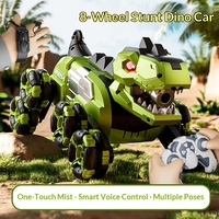 4DRC Dinosaurier Ferngesteuertes Auto aus Kunststoff, Elektrisch, Acht Räder, Sprühfunktion, Geräuschgesteuert, Kinderspielzeug, Geburtstagsgeschenk für Jungen