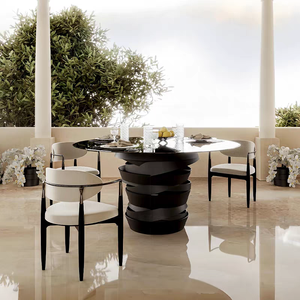 Mesa Redonda de Acero Inoxidable de Lujo, Diseño Moderno, Mesa de Comedor Artística de Alta Gama para Villas, Restaurantes y Hogares - Product Image 6