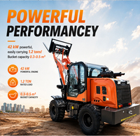 Mini-chargeuse sur pneus de 1,2 tonne, directement de l'usine, pour la ferme, le jardin, la construction, petite chargeuse frontale diesel