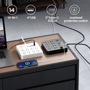 CY-08 chúng tôi tiêu chuẩn sạc Adapter tất cả trong 1 đa cổng điện dải hộ gia đình văn phòng du lịch 14 lỗ USB cắm ổ cắm - Product Image 6
