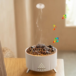 Difusor de aceite esencial para el hogar inteligente de 350ml, difusor de aromaterapia de grano de madera, difusor nebulizador de altavoz de música BT con luz de fuego - Product Image 4