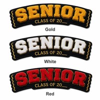 Patch de graduation en chenille SENIOR Classe de 2026, motif lettre, brodé 3D en relief, thermocollant pour veste de lycée personnalisée