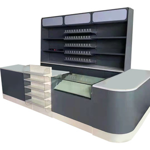Checkout Counter With Smoke Cabinet And Alcohol Shelf Modern Design Customizable For Convenience Store Pharmacy - Product Image 2