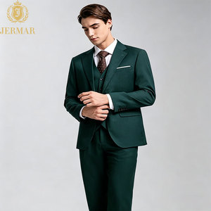 Fresh Casual <strong>Men's</strong> Pastel Teal 3-Piece Blazer Wrinkle-Resistant Fabric Ensemble Homme Perfect for Summer Beachside Receptions - Product Image 2
