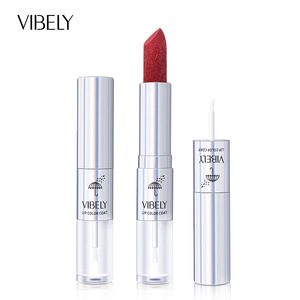 Le nouveau rouge à lèvres double tête étanche ensemble durable ne se décolore pas couleur ne colle pas tasse bouche rouge maquillage en gros - Product Image 6