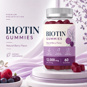 Bonbons gommeux à la biotine certifiés GMP HACCP QS ISO, compléments alimentaires, chlorophylle, vitamines, croissance des cheveux, des ongles et de la peau, vente chaude - Product Image 3