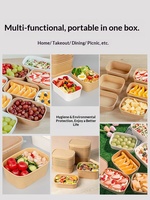 Boîte à emporter rectangulaire jetable en papier kraft, qualité alimentaire, résistante à la graisse, pour hamburgers et poulet frit, vente en gros, logo personnalisé en usine