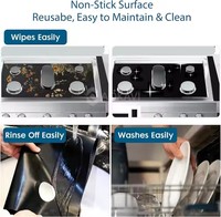 Pour une utilisation commerciale et domestique dans la cuisine Protecteur de cuisinière à gaz en PTFE antiadhésif non toxique Couvercle de table de cuisson en PTFE ignifuge
