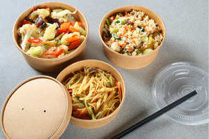 <span class=keywords><strong>500ml</strong></span>/750ml/1000ml/1090ml/1200ml/1300ml使い捨てクラフト紙サラダボウル紙蓋付き - Product Image 5