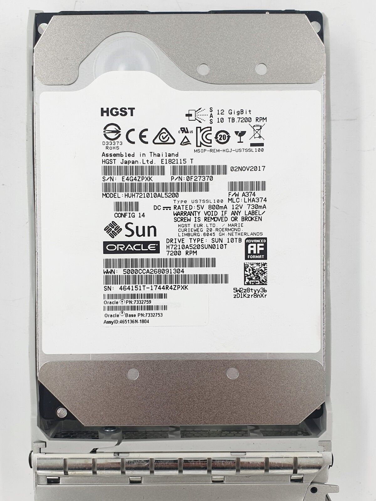 7332759 10TB 7200 RPM SAS HARD DRIVE HGST HUH721010AL5200| Alibaba.com