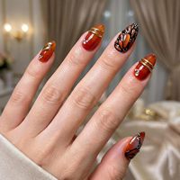 Uñas Postizas Acrílicas Francesas de Cobertura Completa con Pegamento, Forma de Almendra, Puntas Largas, Stiletto, 10 Piezas