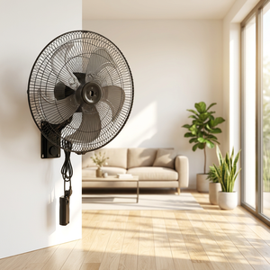 Ventilador de Pared Industrial Oscilante de 5 Aspas Metálicas con Control Táctil Eléctrico para Uso Doméstico y Hotelero, 3 Velocidades, Bajo Ruido - Product Image 1