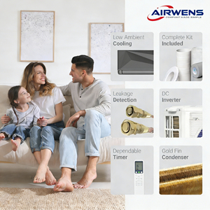 Aire Acondicionado Split Inteligente Airwens de 9000 BTU, 110V, 60Hz, Frecuencia Fija, Frío y Calor, con Control por Aplicación, para Sala de Estar - Product Image 4