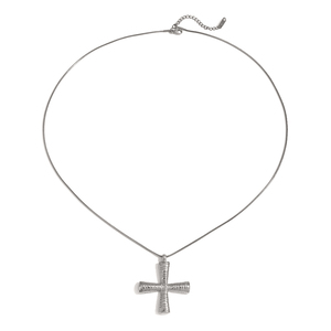 Collana J&D Designer in Acciaio Inossidabile Placcato Oro 18K con Pendente a Croce Greca e Catena a Maglia - Product Image 6