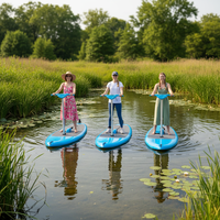 QIQU Vente en gros de SUP à pédales en plastique rigide, résistant aux chocs, avec guidon en aluminium, capacité de charge de 150 kg, écologique, pour le lac