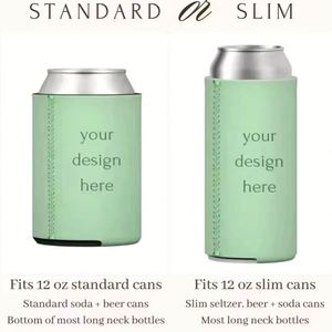 Refroidisseurs de canettes et porte-bière personnalisés en néoprène avec monogramme pour mariages et promotions - Product Image 2