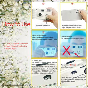 Appareil photo instantané 35 mm à film plastique jetable, piles AA, mise au point fixe, pour mariages, événements, cadeaux et collages manuels - Product Image 6
