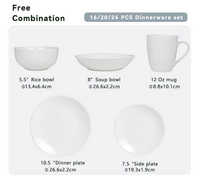 Ensemble d'Assiettes à Dessert et Dîner de Luxe en Céramique de Porcelaine, Écologique et Conforme à la FDA, avec Logo Personnalisé, pour Hôtels et Restaurants, Forme Blanche