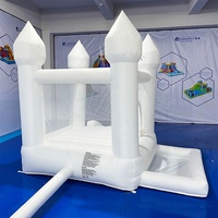 Château gonflable Castillo Mini blanc avec tissu PVC 420D+840D, portable pour usage extérieur et commercial
