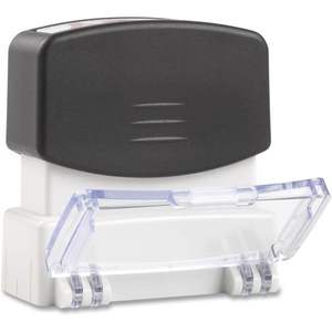 Tampon encreur universel pré-encré rouge monochrome en plastique pour bureau avec fonction de suppression - Product Image 1