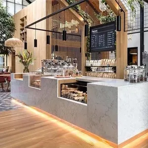 Moderne Marmorplatte Barth eke Restaurant Nachtclub Möbel Fast Food Service Theke