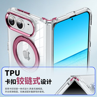 Étui de téléphone portable magnétique de luxe pour iPhone Duo avec béquille, coque antichoc compatible avec la charge sans fil