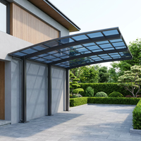Couverture d'auvent de garage pour voiture Port imperméable à l'eau Remise de gros Parking Aluminium Double Cantilever Aluminium Carport