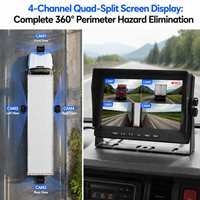 Sistema de Monitoreo de Coche con DVR de 7 Pulgadas y 1080P, Detección de Punto Ciego con IA BSD, Juego de Cámaras AHD de 4 Canales, Resistente al Agua IP68 para Camiones y Autocaravanas