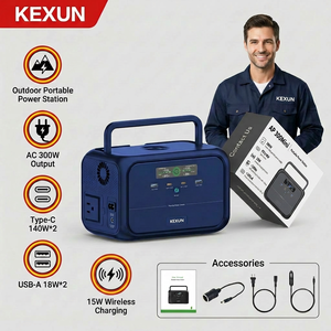 Générateur solaire portable 300W, batterie d'urgence LiFePO4 288Wh, station d'alimentation portable 110V/220V AC pour la maison - Product Image 2