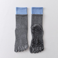 Kaos Kaki Yoga Lima Jari Wanita, Berbahan Jala Bernapas, Kaos Kaki Pilates Setengah Betis, Kaos Kaki Fitness Aerobik Anti Dingin dengan Pemisah Jari Kaki