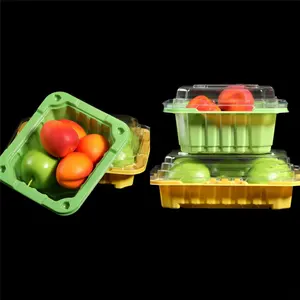 Производитель, оптовая продажа, одноразовая прозрачная упаковочная коробка для фруктового салата, пластиковый контейнер для фруктов с клубникой и грибами