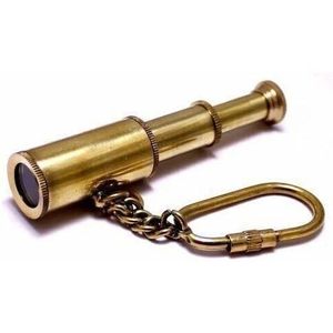 Telescopio Redondo de Latón Vintage Hecho a Mano, Recuerdo, Telescopio de Bolsillo, Llavero con Mosquetón, Unisex, Adulto, ALFA NAUTICAL AL108 - Product Image 1