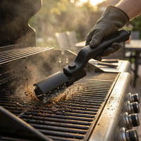 Hantechn Brosse de nettoyage rotative rechargeable pour barbecue, brosse électrique en fil d'acier inoxydable, ustensile de cuisine pour le nettoyage des outils de barbecue