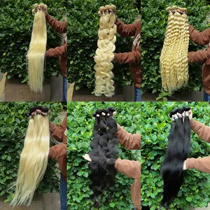 Pacotes de cabelo humano brasileiro, 40 polegadas com perruque hd renda frontal atacado 12a grau cru 613 virgem