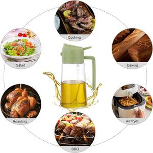 Bouteille pulvérisateur de sauce réutilisable 2 en 1, bouteille pulvérisateur d'huile de cuisson en verre pour la cuisine - Product Image 3