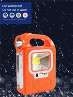 Lampe torche portable d'extérieur IP65 EDC, lampe LED de camping, batterie externe grande capacité avec triple source lumineuse COB, en plastique, USB