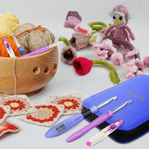 Ensemble de crochets à crochetage numérique, kit de crochetage numérique, 22 tailles différentes, aiguilles à crochetage interchangeables en acrylique, compteur de rangées de <span class=keywords><strong>points</strong></span> - Product Image 2