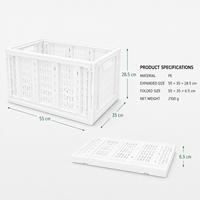 Caisse de rangement pliable en maille ventilée réutilisable, en plastique empilable, recyclable et écologique pour la logistique