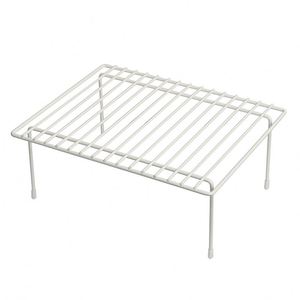 <b>White</b> Freestanding Kitchen Cabinet with Rust-Resistant Coating Steel Metal Frame Plate <b>Display</b> Tableware Holder - Product Image 2