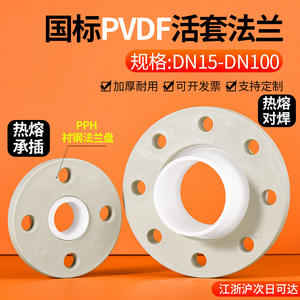 อะแดปเตอร์หน้าแปลนแบบหลวม PVDF สำหรับเชื่อมแบบหลอมร้อน ซ็อกเก็ตเชื่อม หน้าแปลนบุเหล็ก ทนต่ออุณหภูมิสูง กรดและด่างที่แข็งแกร่ง มาตรฐาน GB - Product Image 4