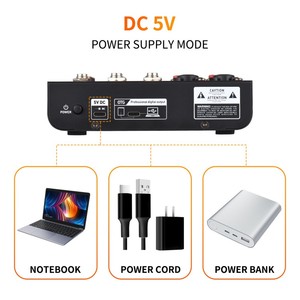 เครื่องผสมสัญญาณเสียงแบบพกพา4ช่องแผงวงจรมิกซ์เสียงขนาดเล็กพร้อม USB BT 48V Phantom Power 3-band EQ <span class=keywords><strong>Loopback</strong></span> button - Product Image 3