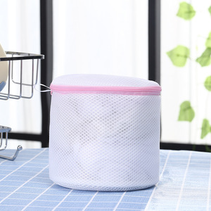Bolsa de lavandería redonda de malla con cremallera, organizador de ropa de poliéster para uso en el baño - Product Image 4