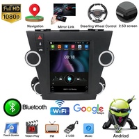 Autoradio android avec écran tesla 2din de 9.7 pouces, lecteur dvd, audio de voiture pour Toyota Highlander 2009-2012