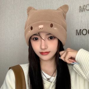 Syh977 Custom Logo Acryl Gebreide Single-Manchet Beanie Zwarte Kat Oor Fabrikant Borduurwerk Voor Strand Streetwear Voor Vrouwen - Product Image 3