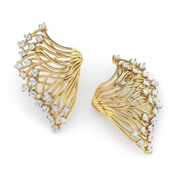 Boucles d'oreilles en or pour femmes, bijoux de mode en gros personnalisés, boucles d'oreilles de luxe à ailes d'ange pour femmes, argent sterling 925